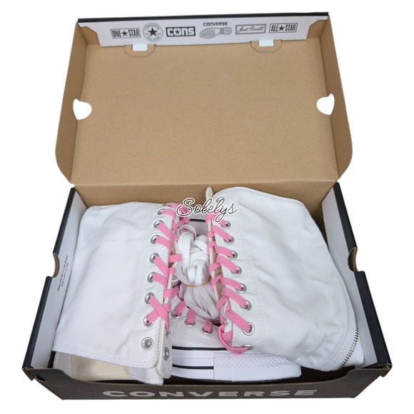 Converse CTAS XXHI Womens 6 White Pink Black Canvas Knee High Sneaker Boot NEW - Picture 9 of 10